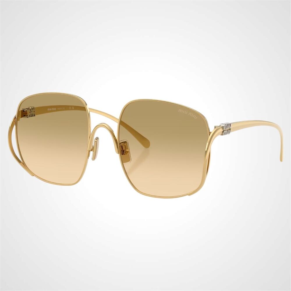 New MIU MIU Sunglasses Gold Metal Square Camomilla Gradient Lens